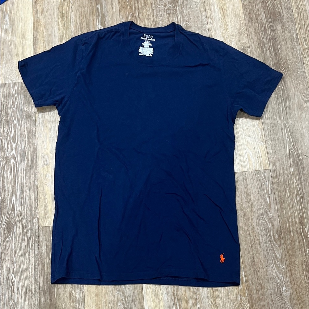 Polo by Ralph Lauren Navy Crew Neck Tee with Orange Pony